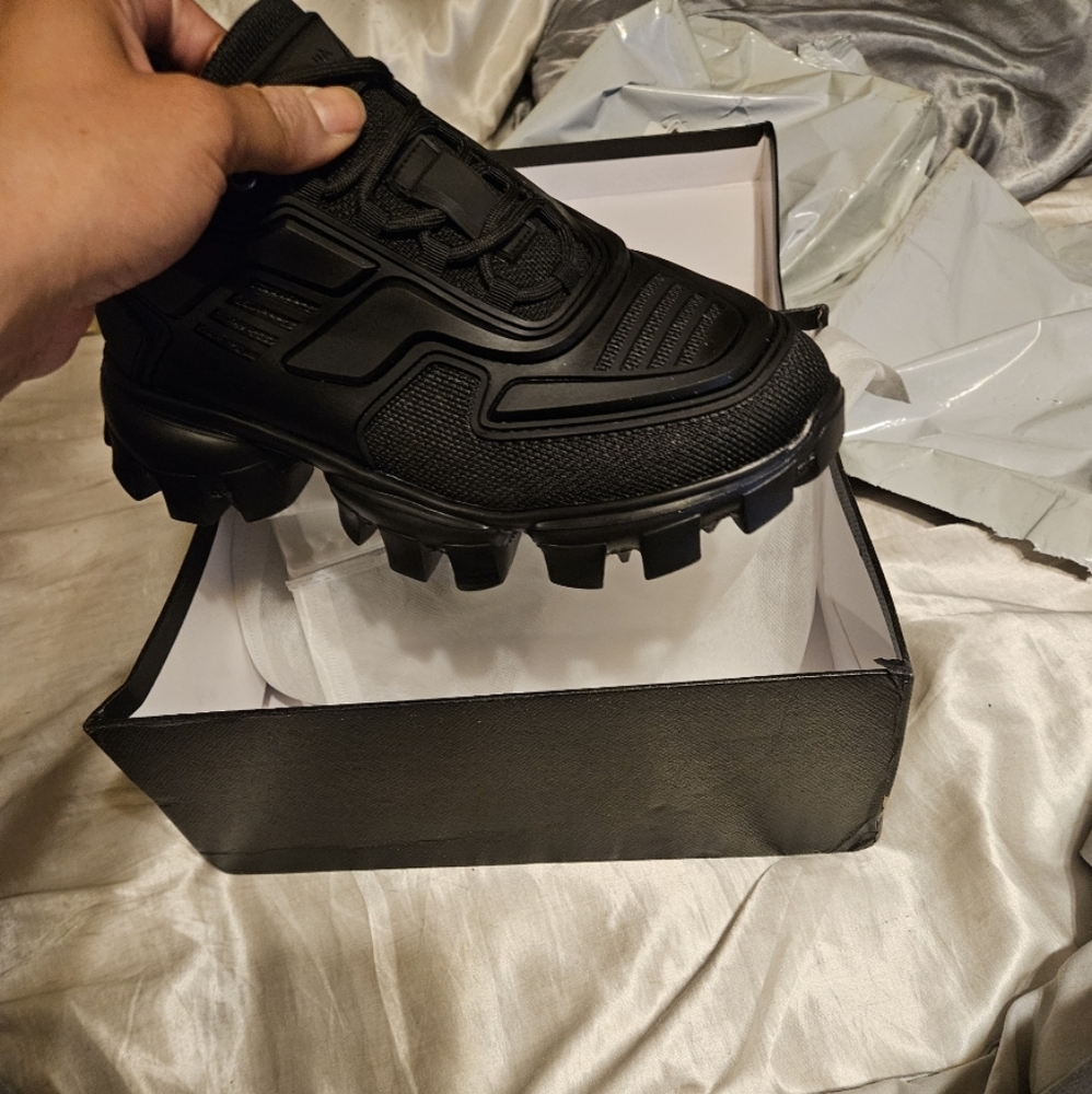 Men's Black Chunky Sole Sneakers